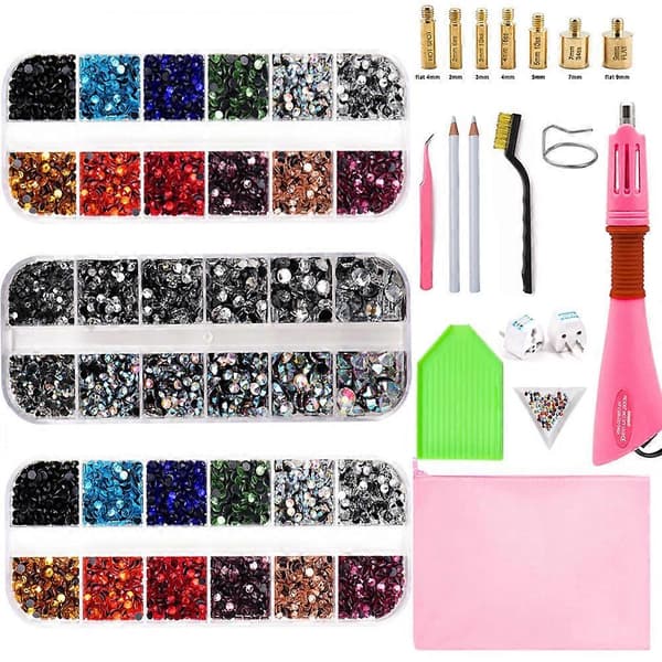 Strassapplikator, Bedazzled Kit med Strass DIY Hotfix