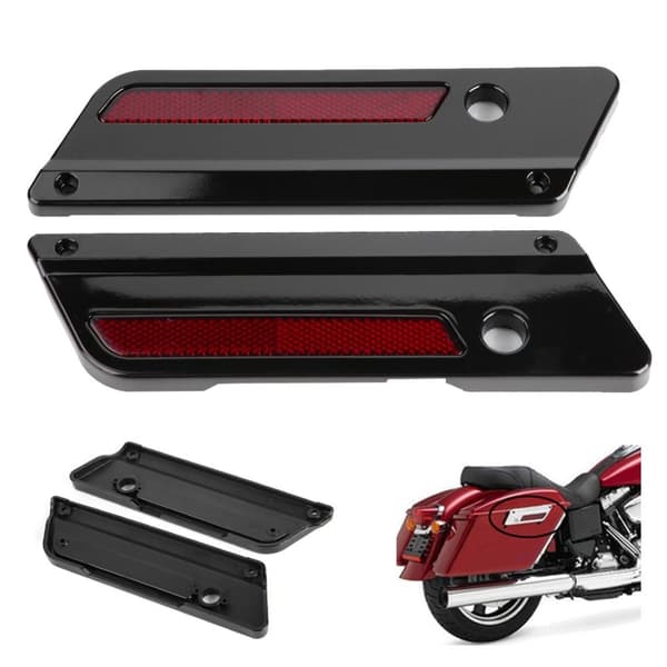 Motorcykel Sidetaske Lågdæksel Reflektorer - 2 stk. Sort