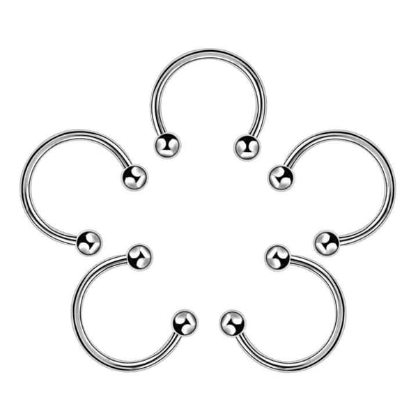 Fejkpiercing 8-pack i Silver - Perfekt för Maskerader och Halloween Silver Silver one size Silver one size