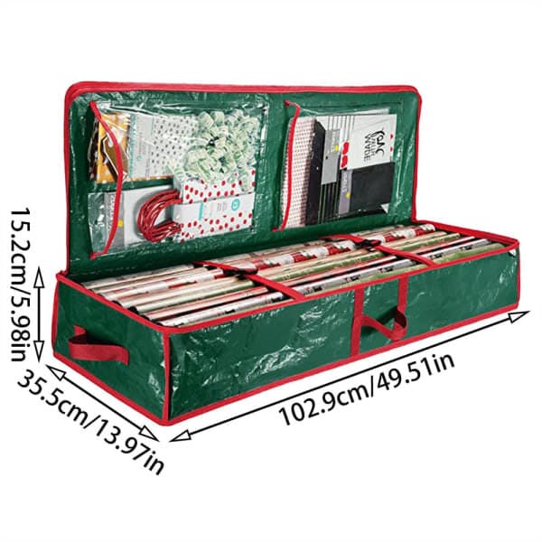Gift Wrap Storage Box, Christmas Ribbon, Decorations Storage Organizer