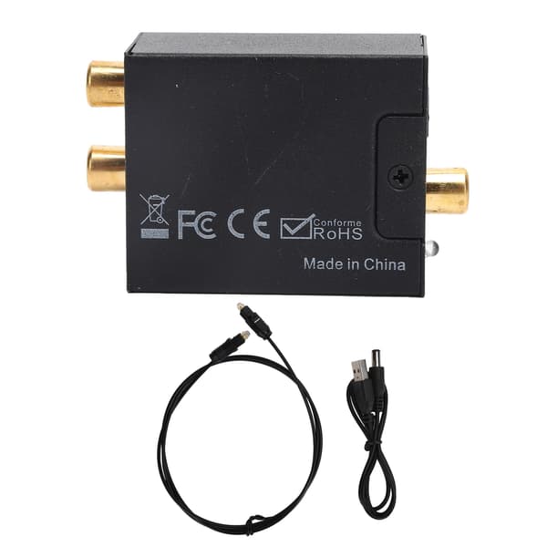 Digital til Analog Lydkonverter USB Svart Aluminiumslegering Adapter DC 5V 1A