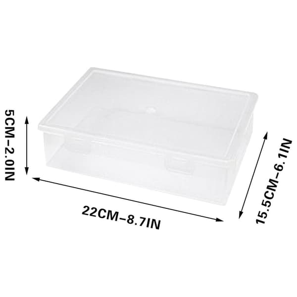 Transparent Storage Box for A4 Documents, File Organizer with Buckle for Office and Home Use, Clear Plastic Box for Paper and School