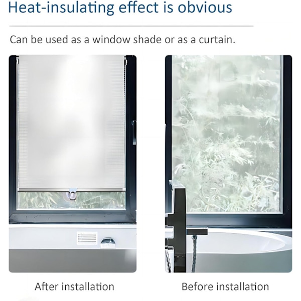 2-pack Blackout Roller Blind with Suction Cups - Telescopic Portable Sunshade Roller Blind, Silver