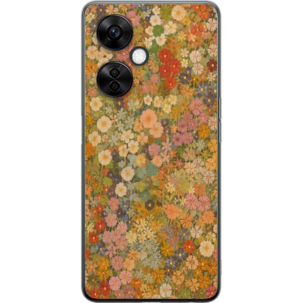 Compatible Phone Case for OnePlus Nord CE 3 Lite Flower Meadow in warm tones with a nostalgic painterly feel