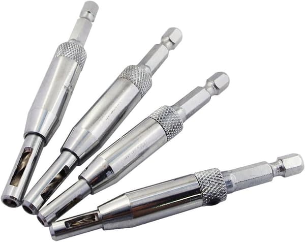 Self-Centering Drill Bit Set, 4 Pcs HSS Door Self-Centering Hinge Hole Opener Drill Bit Set丨5/64\", 7/64\", 9/64\", 11/64\"