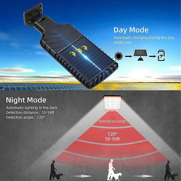 D-Solar Utendørsbelysning - Bevegelsessensor Solcelledrevne Lys 3 Moduser - med Fjernkontroll - Veggsikkerhetslys