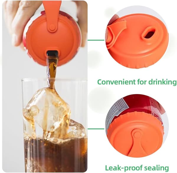 6-pack Can Lids, Silicone Soda Can Lids, Reusable, Fits Most Beverage Cans