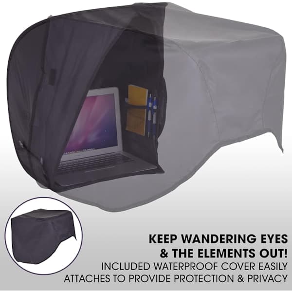 Portable Compact Laptop Sun Shade - Anti-Glare Screen Protector -XF7- Black