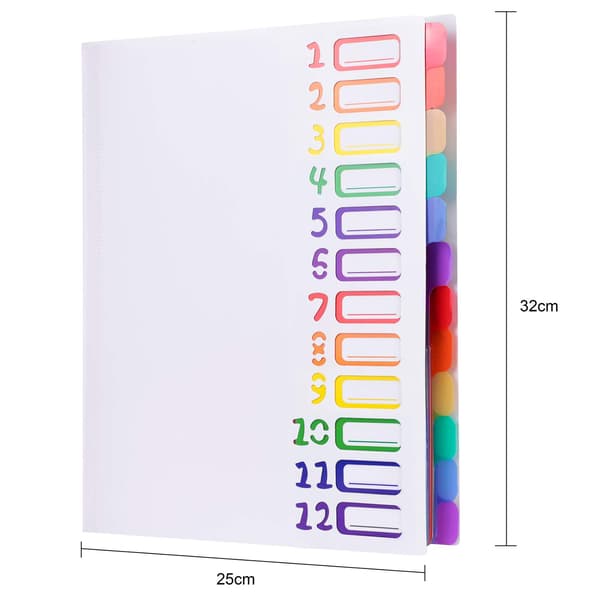 Project folder A4 organizer desk organizer 12 compartments desk folder personal folder with elastic band plastic ring binder waterproof ring binder