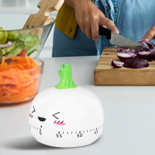 Cartoon Style Kitchen Timer, Mechanical, Alarm, Reminder, Timer Tool, Countdown Tool, White