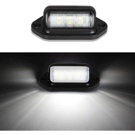 2-pak LED-nummerpladelys Vandtæt 6 LED-bagnummerpladelys til 12V/24V lastbil varevogn trailer bil campingvogn