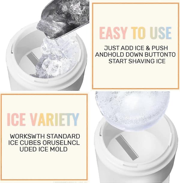 Shaved Ice Machine Snow Cone Machine Portable Ice Crusher and Shaved Ice Machine