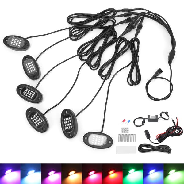 LED Rock Light Kit 1V6 Bluetooth-fjärrkontroll Färgglad för bilmotorcykelchassi