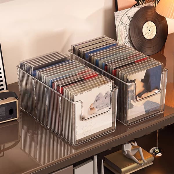 CD-stativ skrivebord sort vinylplade magnetbånddispenser 1PC 1PC