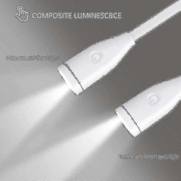 Fleksible LED-boklamper, 4 LED-halsleselys, oppladbar halslampe-CE
