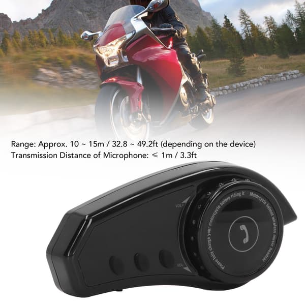 Motorcycle Helmet Bluetooth Headset, Long-Distance Intercom System With Wireless Connectivity Waterproof Design Hi-Fi Sound Noise Reduction