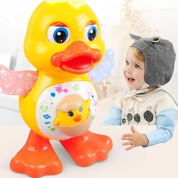 Electronic Dancing Duck Toy with Music and Lights - Educational Interactive Toy for Kids