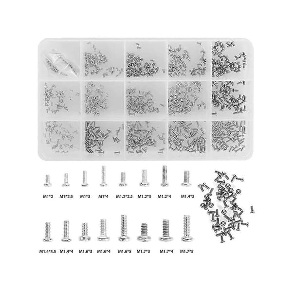 800 Pcs Small Screws for Electronics, Tiny Mini Pan Head Machine Screw Kit for Glasses Watches C