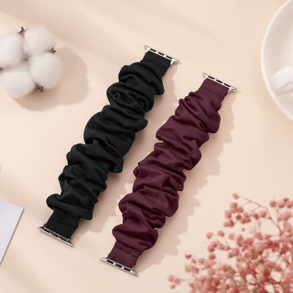 Sort/vinrød – nylon, justerbar, blød – 2-pak, 38 mm