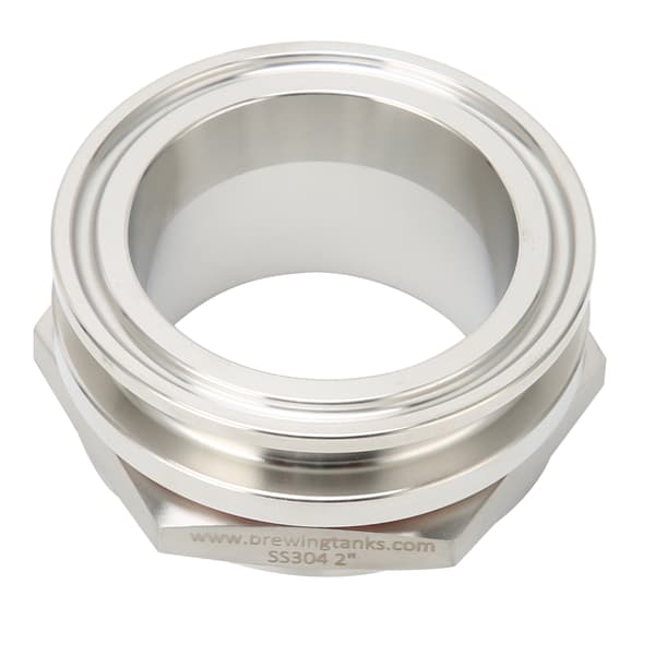 2in Weldless Bulkhead Rostfritt Stål Tri Clamp Adapter Set Bryggutrustning