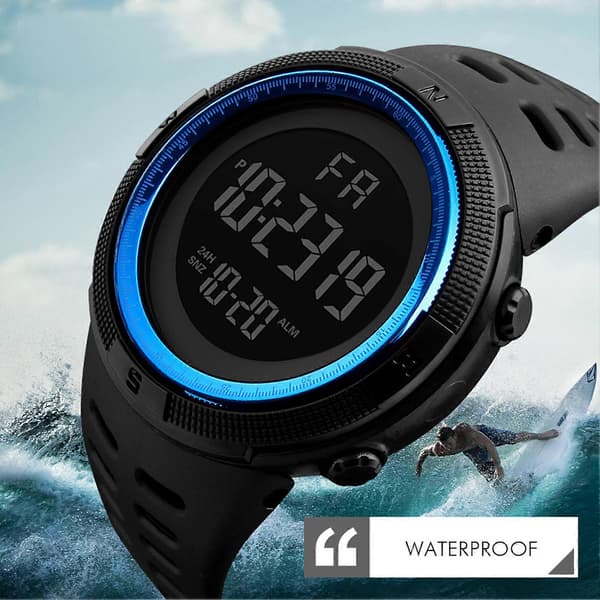 LED Digital Watch Electronics Waterproof Adjustable Bracelet Large Screen Date And Day Time Display Readable Accurate Display 12/24 Hours Electric Red Red