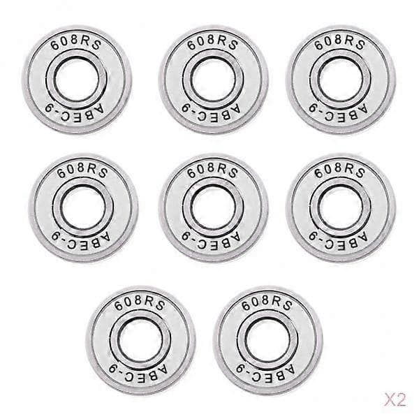 [LCS]16-pak friktionsfrie Abec 9 skateboard- og rulleskøjtelejer Hvid White