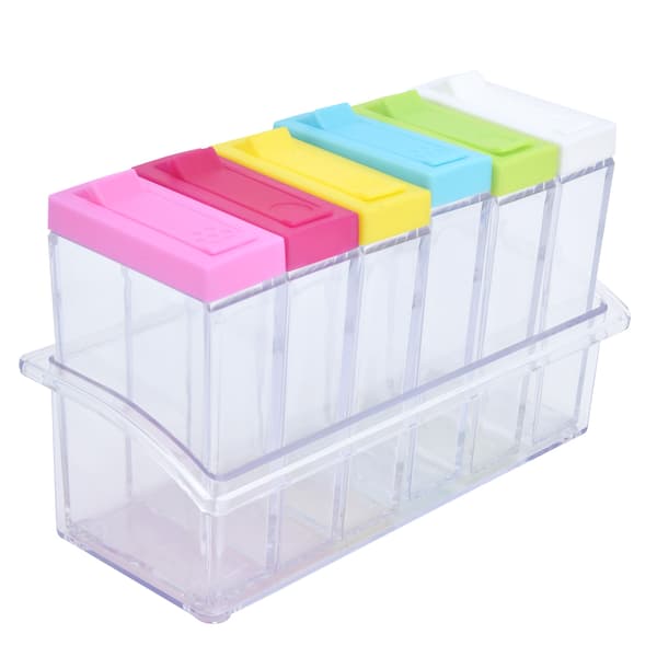 Spice Box Six-Piece Food Grade ABS Salt Spice Jar Storage Box Kitchen Utensils