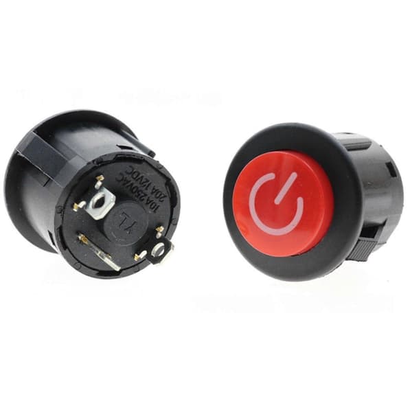 Ride On Toy Power Button, Slitesterk ABS Push Start Switch, Enkel Montering Reservedel for Barns Elbiler, 1-pakning