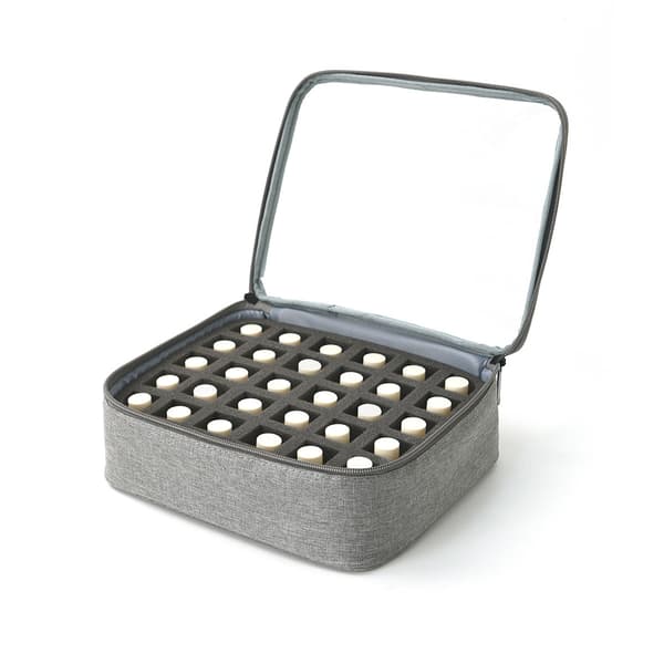 Bærbar Kosmetiktaske Makeup Organizer til Neglelak Grå