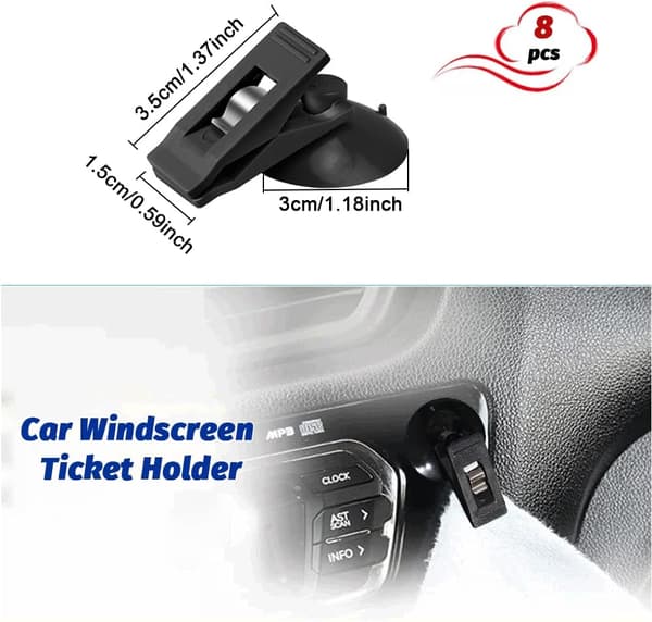 Car Permit Holder Clip - ABS Plastic, Waterproof, Durable - for Car - 8 Pcs