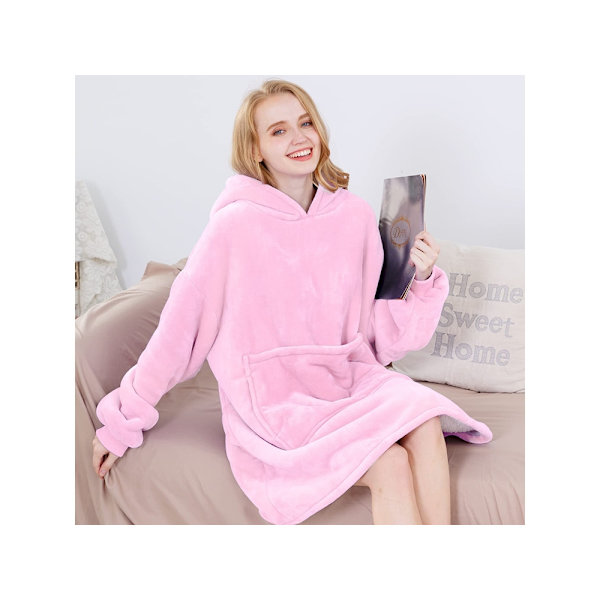 Oversized hettegenser - Filt Lys Rosa