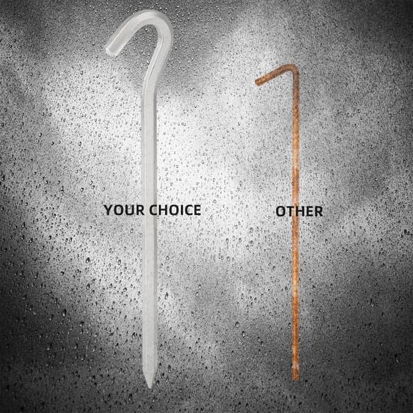 Heavy Duty Metal Tent Stakes, 8-Pack for Camping, Tarps, and Hard Ground