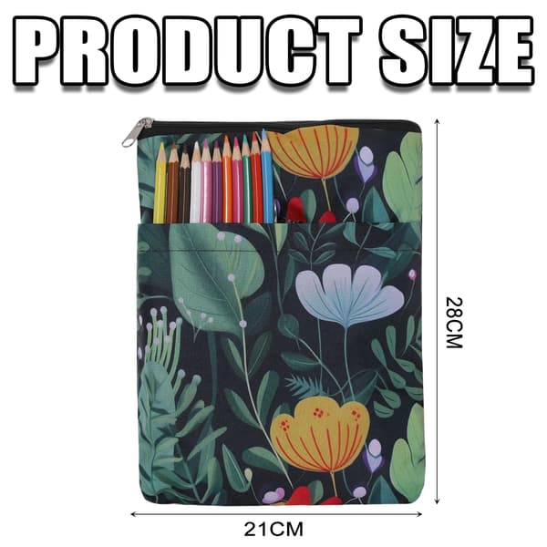 Zippered Book Sleeve with Front Pockets, Book Protector for Paperbacks, Polyester, Durable Book Covers, Waterproof Book Cover