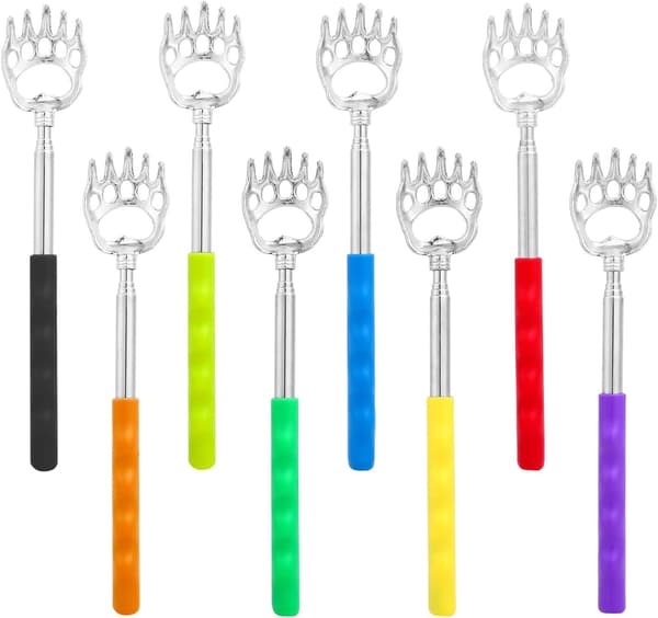 8-pack Extendable Telescopic Bear Claw Back Scratcher Head Scratcher Massager, Portable Handheld Massage Tool, Perfect Father's Day Gift Idea