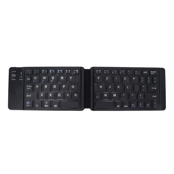 Foldable Keyboard BT3.0 Fast Typing Silent 120mAh Battery Compact Size Wide Compatibility Mini Wireless Keyboard Black