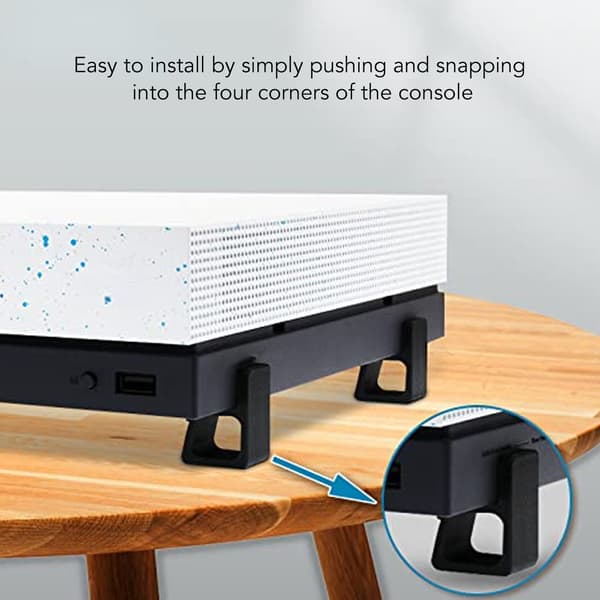 4pcs Game Console Horizontal Version Height Increase Bracket Non-slip Durable Accessory for Xbox One S X Black