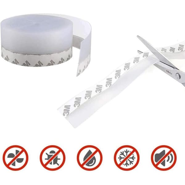 [LCS] 10 m transparent silicone sealing strip, self-adhesive door bottom strip for waterproof, windproof and dustproof protection Width45MM Width45MM