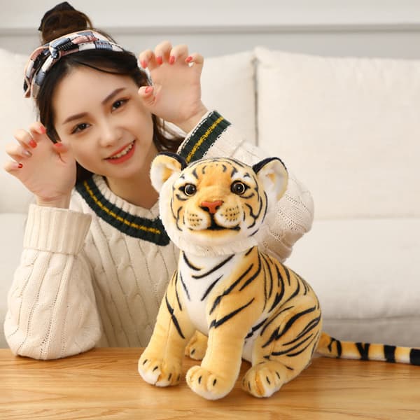 Tiger Plush Toy, 23 cm Cute Realistic Plush Tiger Toy{AZC}