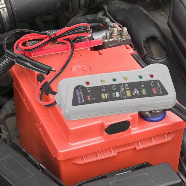 Car Battery Tester, 12V Vehicle Battery System Analyzer, Diagnostic Tool for Car Motorcycle, 1-Pack