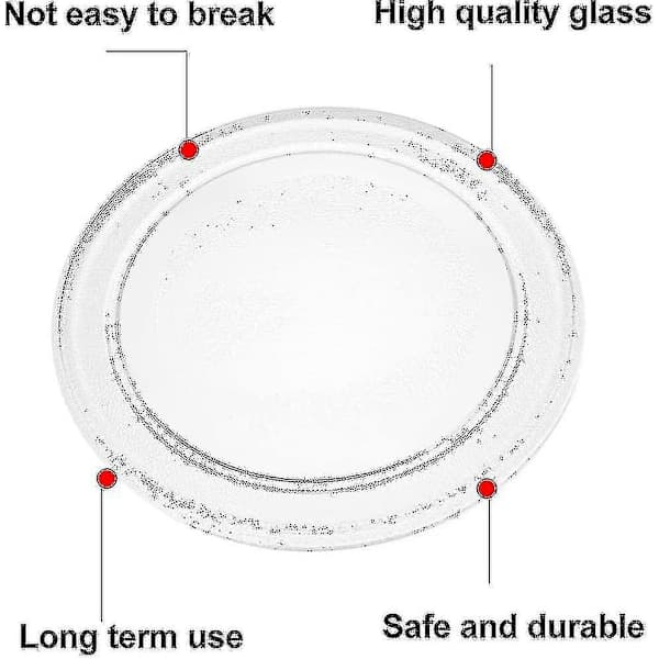 Universal Microwave Rotating Glass Plate with Holder, 245mm/24.5cm/9.65inch