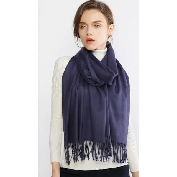 Tørklæder til kvinder Pashmina sjaler og wraps til bryllupssjaler til kvinder Vinter Marineblå Marine