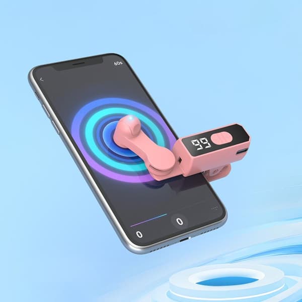 Portable Smart Clicker B-03 compatible with Android and Apple phones, silent adjustable auto clicker with LED display and 107 speed modes Black