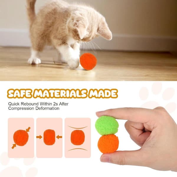 Kattelegetøj med 50 bolde, interaktivt kattelegetøj, pompom-bolde, skydebolde til voksne katte og killinger