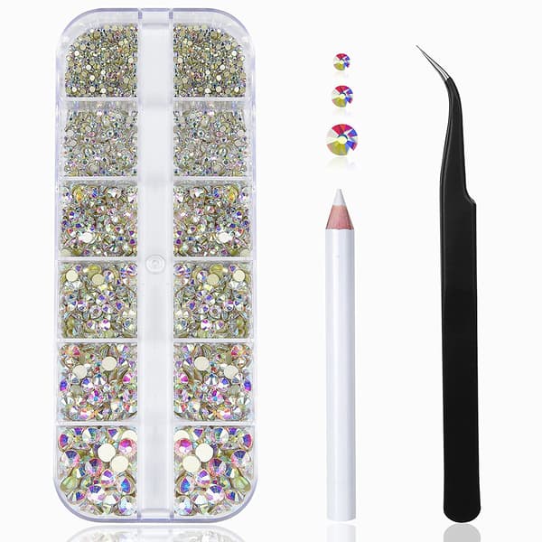 6 storlekar nagelkonst strass – glas