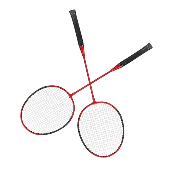 LEIJIAER Lightweight Badminton Racket with Comfortable Grip Offensive Iron Alloy Red