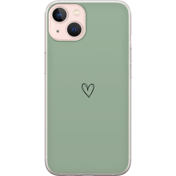 Compatible Mobile Case for Apple iPhone 13 mini Heart Green