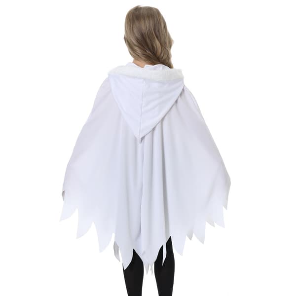 Halloween Barnkostym: Vit Spökansikte Cape Sjal Outfit för Fester