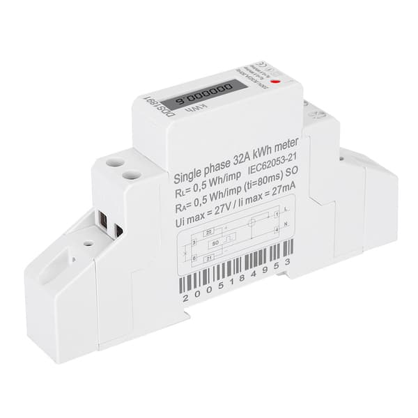 DDS1891 Single Phase Din-rail Energy Meter 230V 5 32A 50Hz LCD Display Electricity Meter