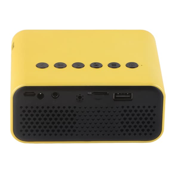 Portable Mini Projector Home Theater Mobile Phone Projector for Screen Projection 100‑240V Yellow EU Plug