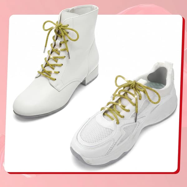 2 stk rhinstensglitrende snørebånd til sneakers, bling-reb Gold